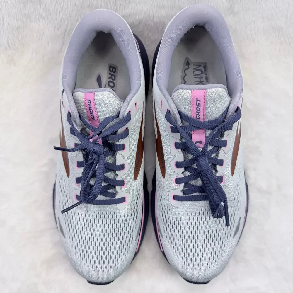Brooks Ghost 15 Womens Running Shoes Spa Blue Neo Pink Size 10 Athletic Shoe